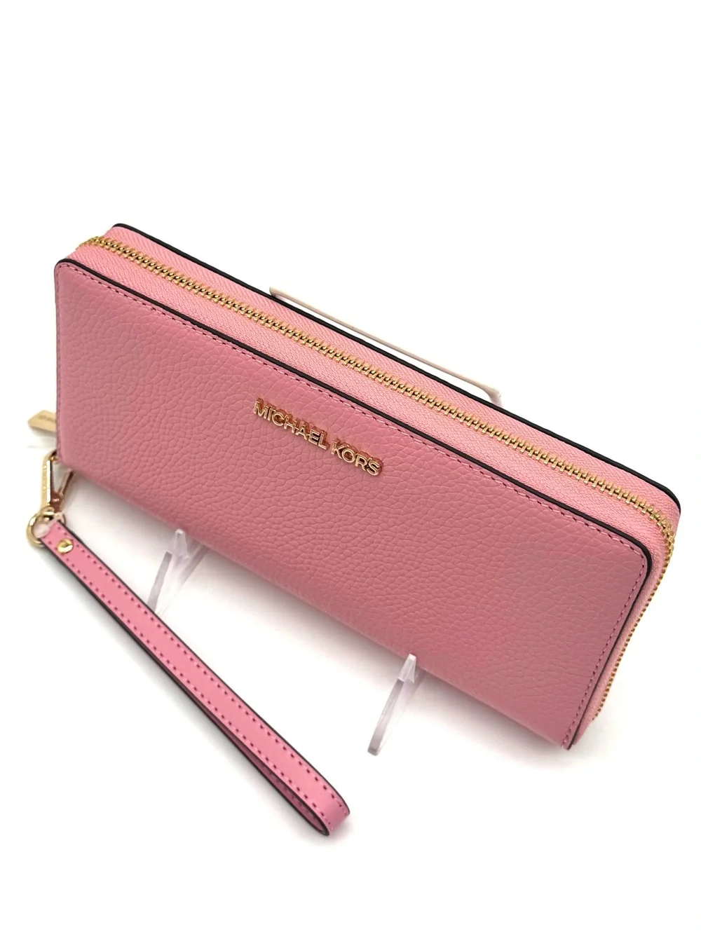 Michael Kors Jet Set Travel Large Leather Continental Wallet - Carnation Pink